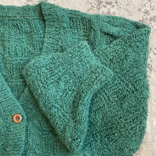 used green knit cardigan