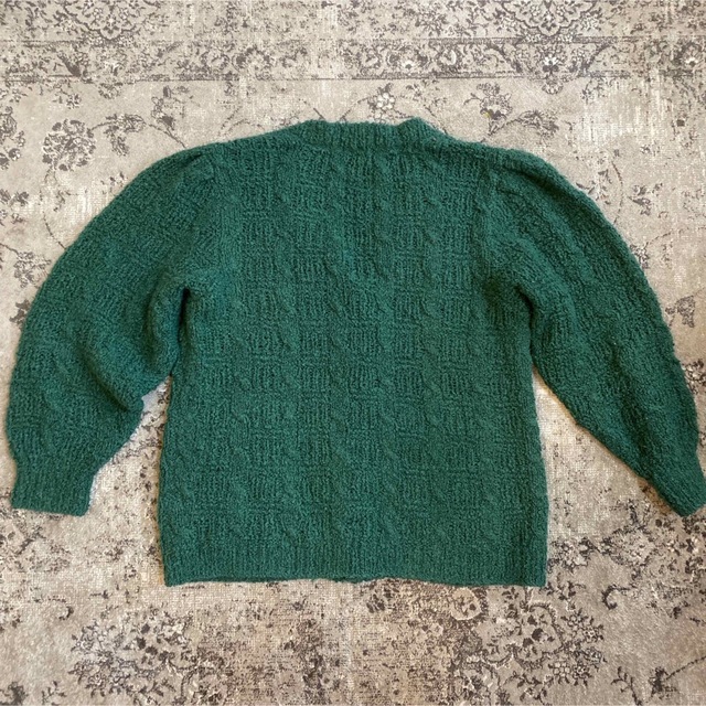 used green knit cardigan