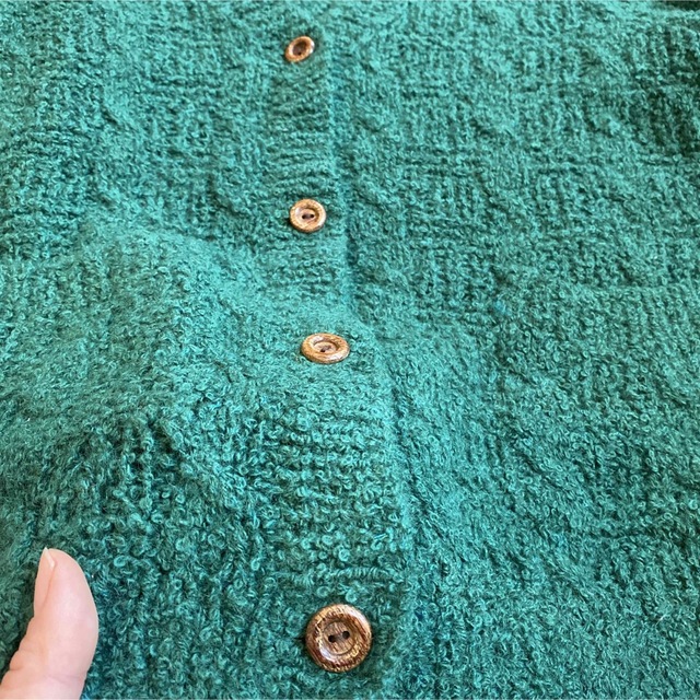 used green knit cardigan