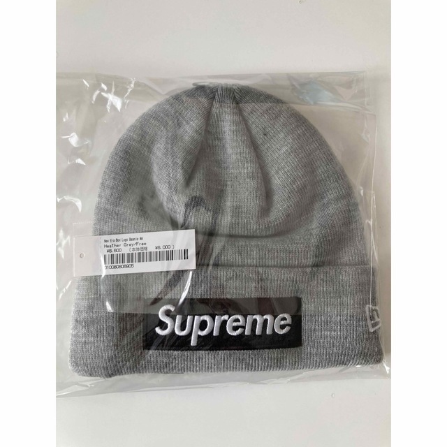 Supreme New Era Box Logo Beanie Grey メンズの帽子(ニット帽/ビーニー)の商品写真