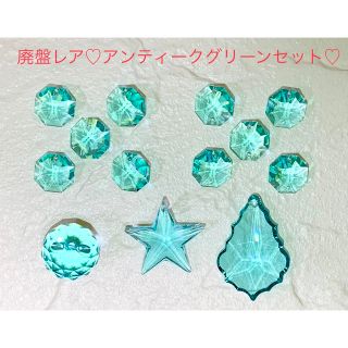 スワロフスキー(SWAROVSKI)の廃盤激レア♡スワロフスキー☆アンティークグリーン☆4種セット♡(各種パーツ)