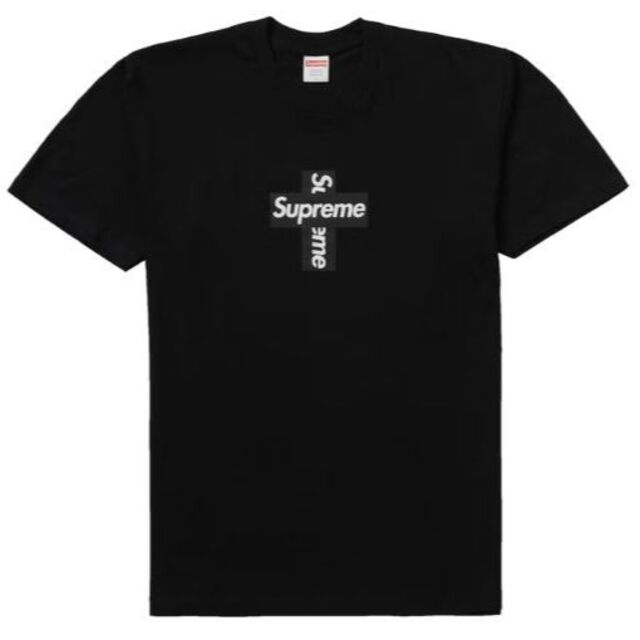 M) Supreme Cross Box Logo Tee 黒