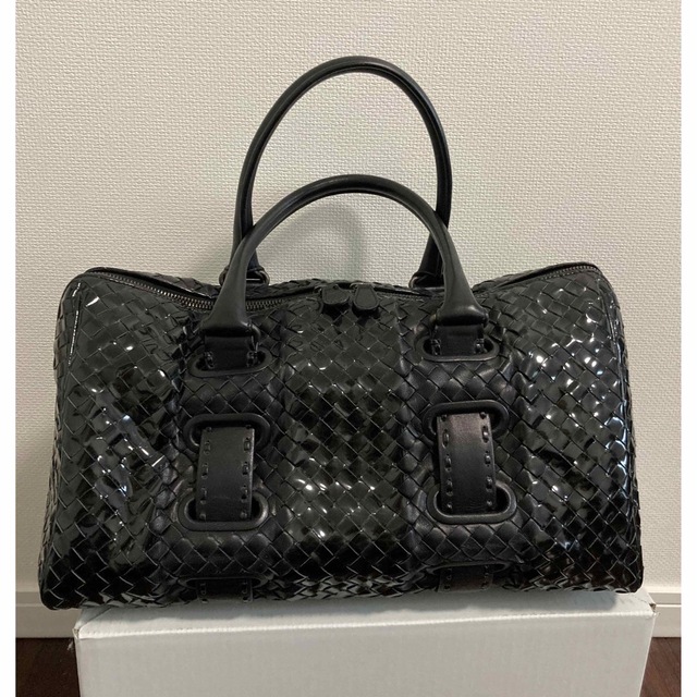 レディース【レア】BOTTEGA VENETA  イントレチャート パテントレザー バッグ