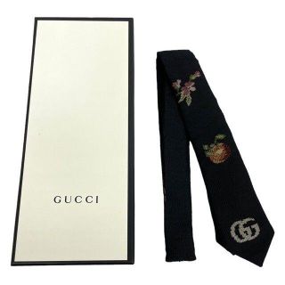 グッチ(Gucci)のグッチ ネクタイ キッズ用 チルドレン ナロータイ 刺繍 GG ブラック(その他)