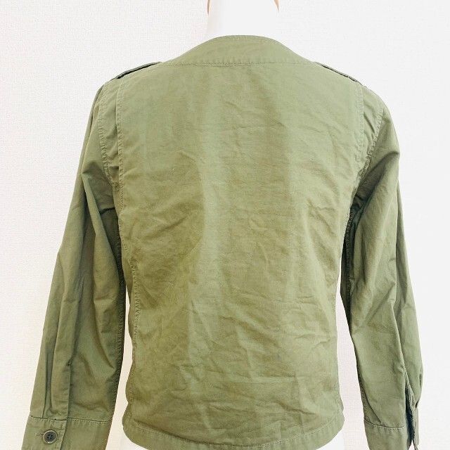 Spick & Span スピックアンドスパン ノーカラージャケット カーキ
