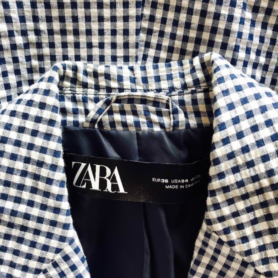 ZARA(ザラ)のZARA ザラ　ギンガムチェック　ジャケット レディースのジャケット/アウター(テーラードジャケット)の商品写真