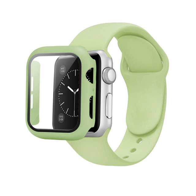 Apple Watch(アップルウォッチ)のSALE★グリーン アップルウォッチ Apple watch バンド カバー メンズの時計(ラバーベルト)の商品写真