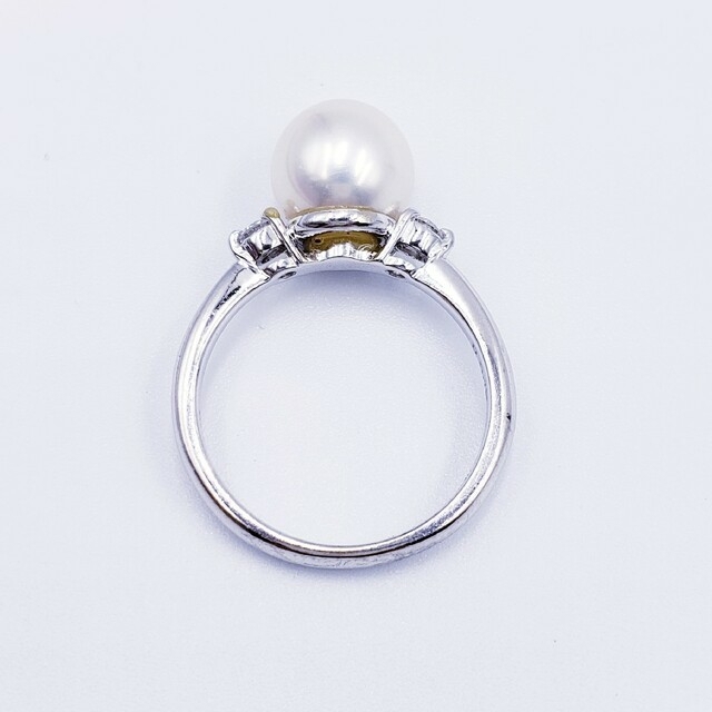 ☆美品☆ 天然パール & ダイヤモンド プラチナ900 リング 5.0g | www