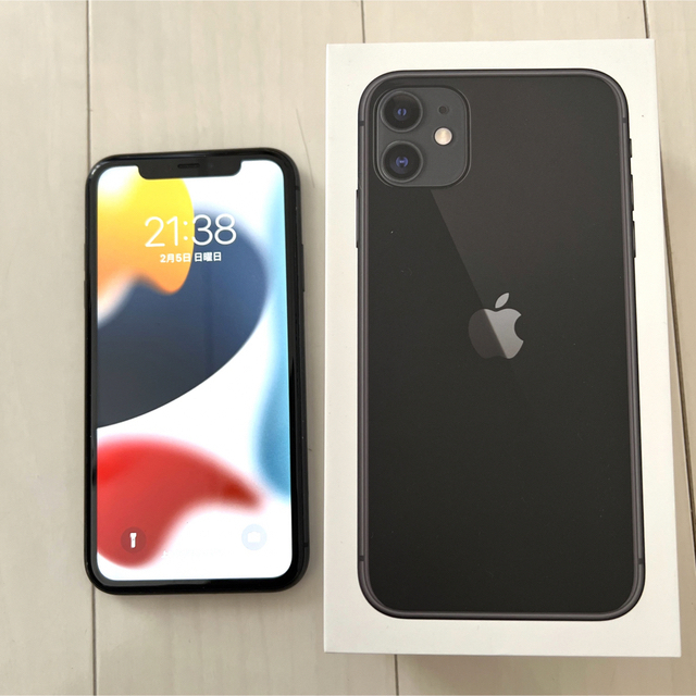 iPhone - 美品 iPhone11 ブラック 128GB SIMロックなし ケース付きの