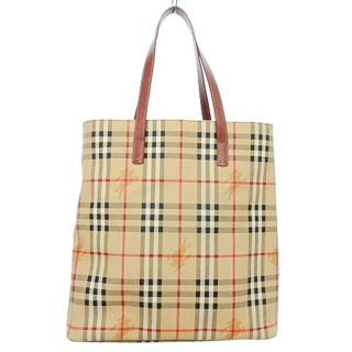 バーバリー(BURBERRY)のバーバリー ロンドン トートバッグ ノバチェック PVC ベージュ 茶(トートバッグ)