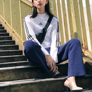 マウジー(moussy)の【adidas×moussy】大人気コラボ☆ 長袖ロンT かんだまちゃんも着用！(Tシャツ(長袖/七分))