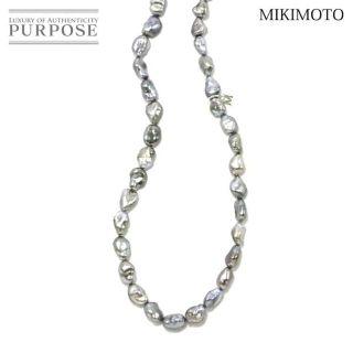 ミキモト MIKIMOTO アコヤ真珠 5.4mm ダイヤ ネックレス K18 WG 50cm ホワイトゴールド 750 パール