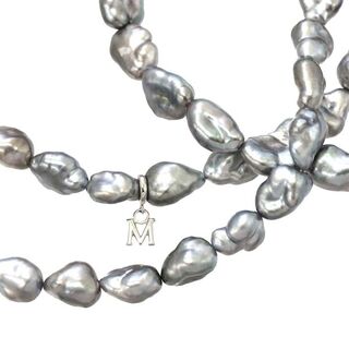 ミキモト MIKIMOTO アコヤ真珠 5.4mm ダイヤ ネックレス K18 WG 50cm ホワイトゴールド 750 パール