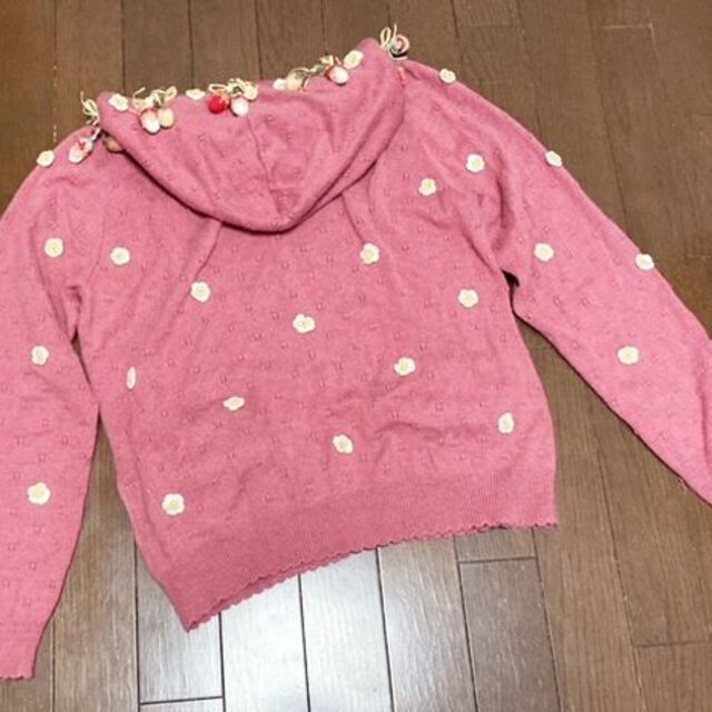 PINK HOUSE(ピンクハウス)のピンクハウス♡苺モチーフ付き♡ウールのパーカーカーディガン レディースのトップス(カーディガン)の商品写真