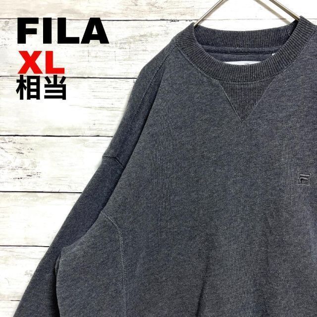 FILA(フィラ)のv91 US古着 FILA スウェット ワンポイント 刺繍ロゴ Vガゼット メンズのトップス(スウェット)の商品写真