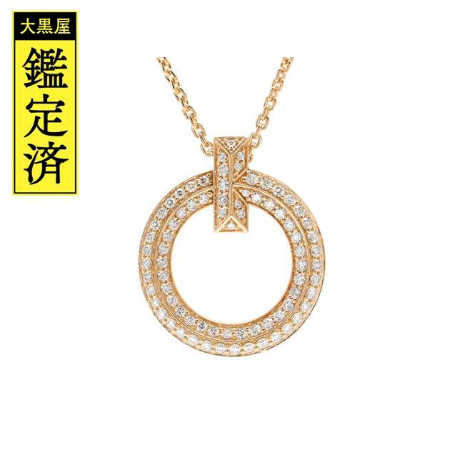 Tiffany & Co. - ティファニー　Tワンサークルネックレス　ダイヤモンド　ピンクゴールド　【200】