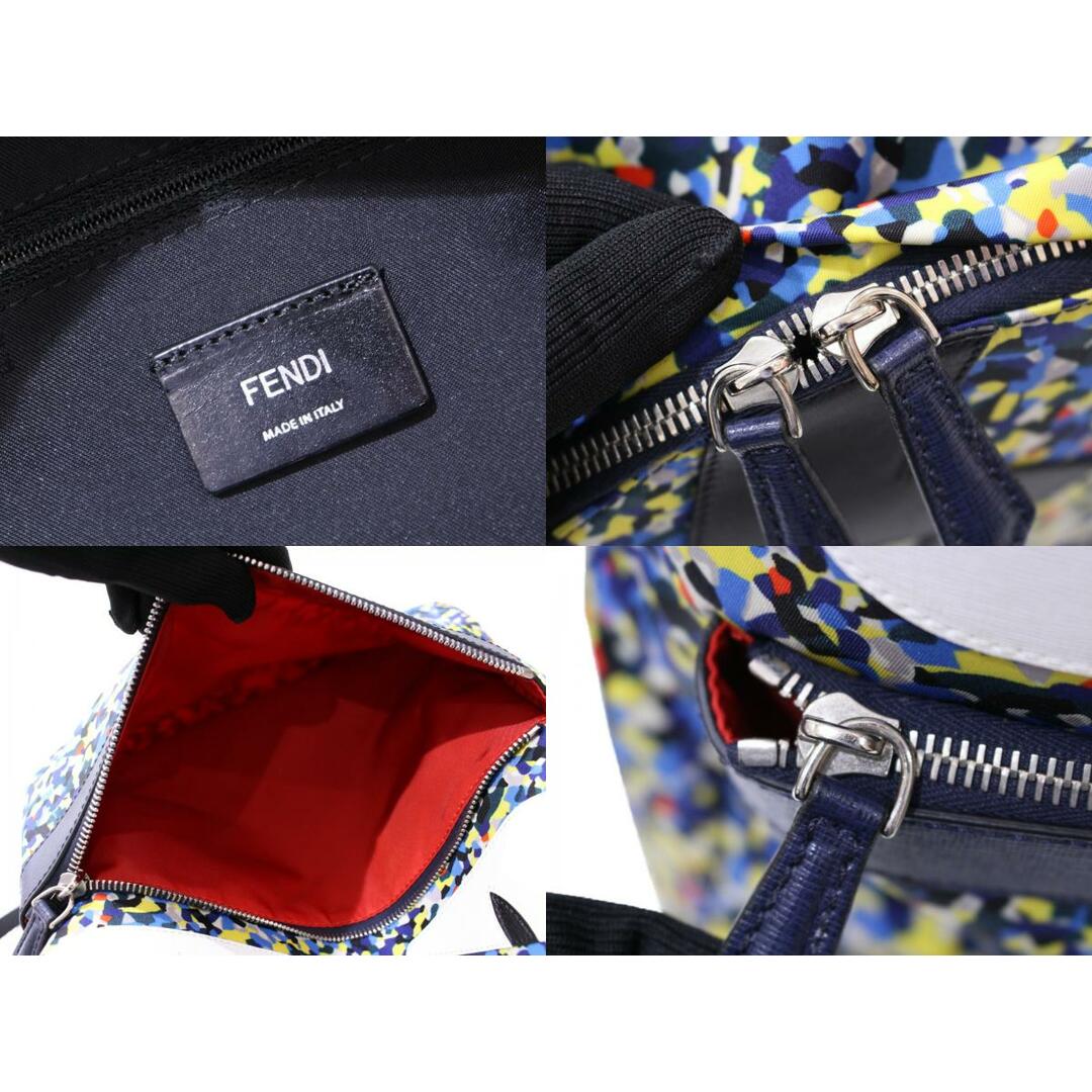 布袋あり】FENDI モンスターデイバッグ 7VZ0125WH ナイロン×レザー