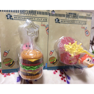 バンダイ(BANDAI)のカービィ1番くじ♡Ｅ賞おたすけバーガーフィギュア２種コンプリートセット♡(キャラクターグッズ)