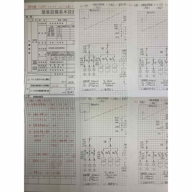 建築設備士製図（電気選択）対策用オリジナルテキスト過去5年分＋予想問題 エンタメ/ホビーの本(資格/検定)の商品写真