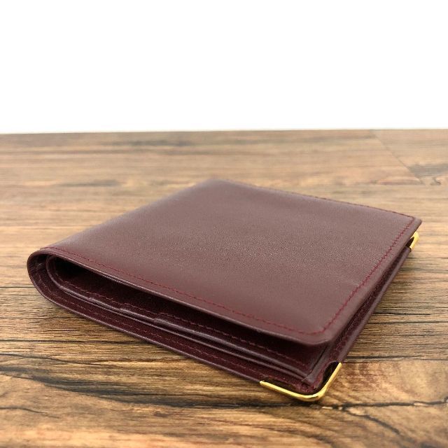 未使用品 Cartier 二つ折り財布 ボルドー マストライン 39 オリジナル