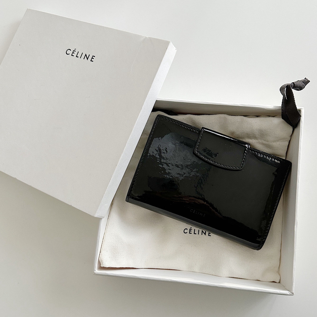 美品 CELINE エナメル 二つ折り財布 stuburomokykla.lt