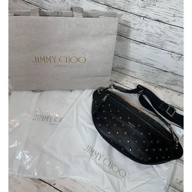 JIMMY CHOO - ★美品★JIMMY CHOO ジミーチュウ ボディーバッグ 袋 布袋 星柄 黒