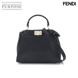 フェンディ(FENDI)の新品同様 フェンディ FENDI セレリア ピーカブー スモール 2way ハンド ショルダー バッグ レザー ブラック 8BN244 VLP 90151683(ハンドバッグ)