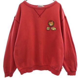 ミキハウス(mikihouse)のミキハウス ワッペン スウェット M レッド系 MIKI HOUSE 長袖 トレーナー メンズ 【中古】  【230210】(その他)