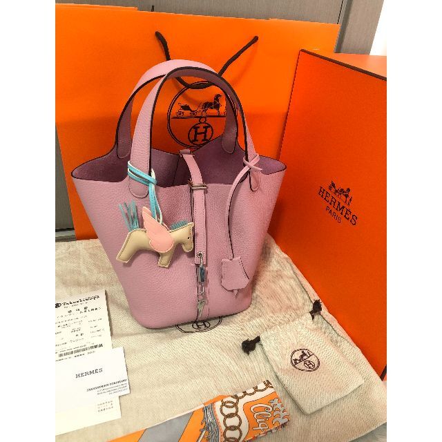 エルメス HERMES ピコタンロックMM ハンドバッグ トゴ モーヴ ...