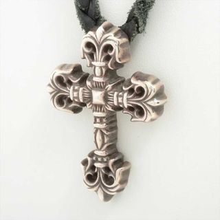 クロムハーツ(Chrome Hearts)のクロムハーツ フィリグリークロス レザー×925   ユニセックス ネック(ネックレス)