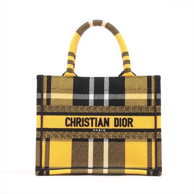 一流の品質 クリスチャンディオール - Dior Christian ミニブックトート レディー イエロー  キャンバス ハンドバッグ