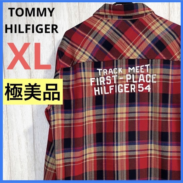 【極美品】トミーヒルフィガー シャツ チェック 刺繍ロゴ XLちびびshop