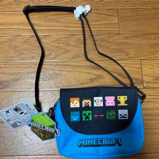 新品・未使用　マインクラフト　マイクラ　ミニ　ショルダーバッグ　水色(キャラクターグッズ)