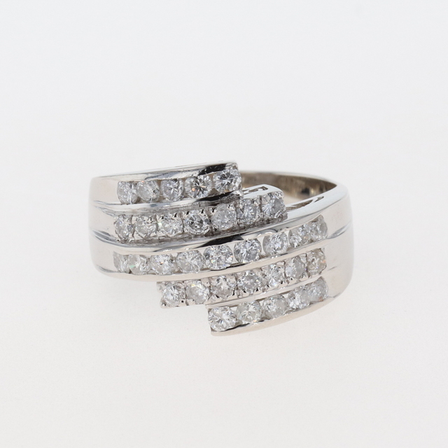 本物の メレダイヤ デザインリング 約14号 Pt900 【中古】 リング(指輪 