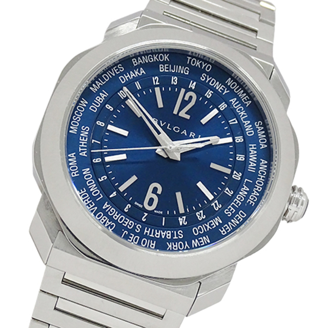 【送料無料/新品】 ブルガリ - BVLGARI AT 自動巻き ワールドタイマー ローマ オクト 時計 腕時計(アナログ)