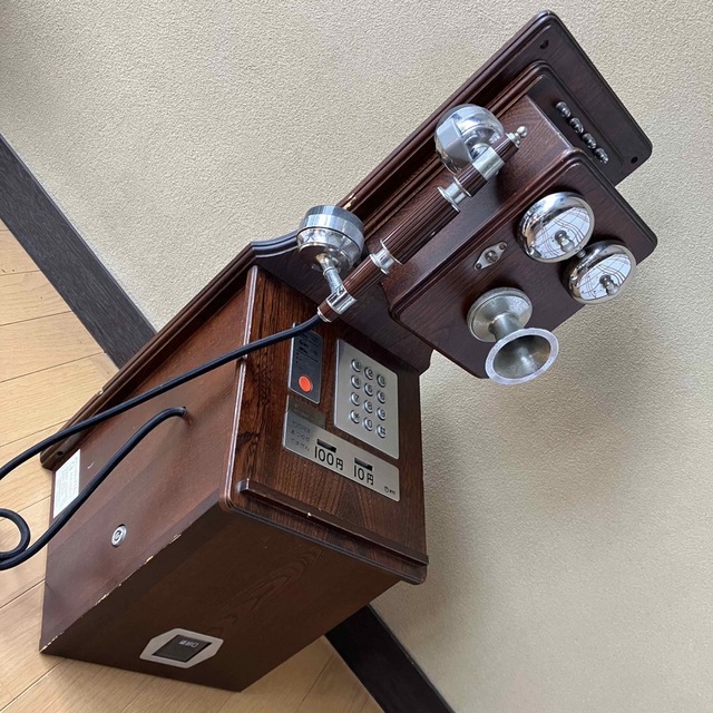 昭和レトロ アンティーク 電話機 クラシックピンクTEL 小道具