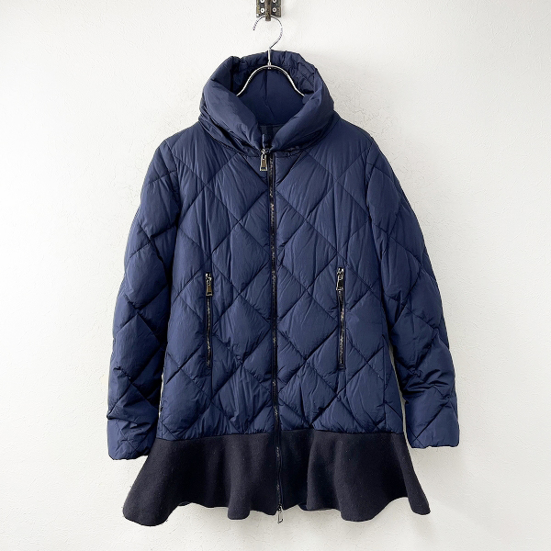 国内正規品 MONCLER モンクレール VOUGLANS 裾フリル ダウンコート 1///+ネイビー アウター 上着  長袖◇【2400010820953】