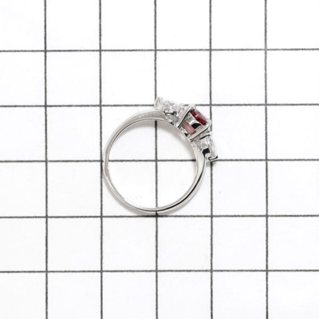 競売 Pt900 D0.576ct 0.80ct リング ダイヤモンド ルビー リング(指輪