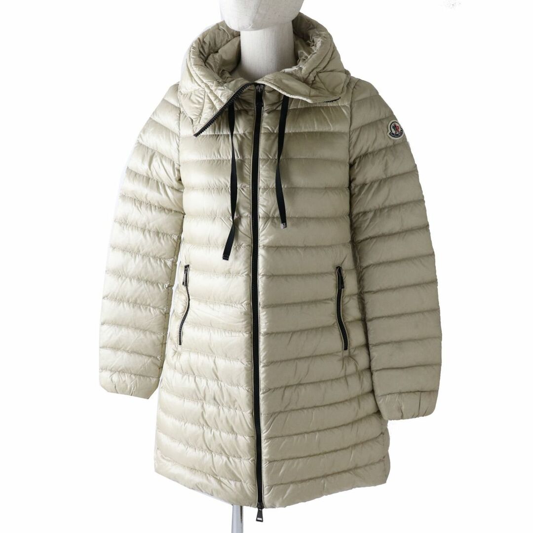 極美品◎正規品 2019年 MONCLER モンクレール RUBIS ルビス レディース ワッペン・フード付き ライトダウンコート ライトベージュ サイズ00