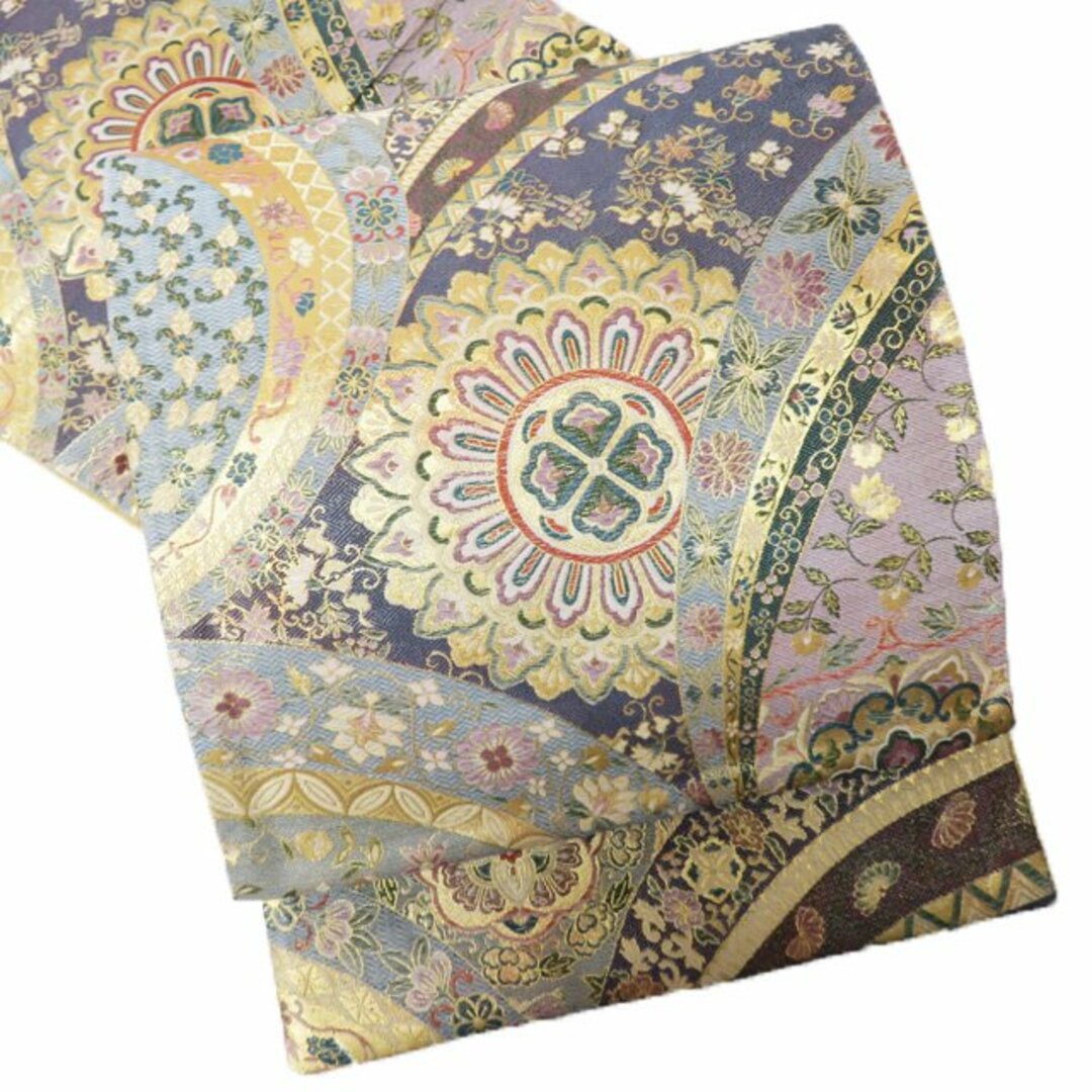 花模様 壱千八百織 華文多色 金 袋帯 A820-11 【中古】【新品】 花模様 壱千八百織 華文多色 金 袋帯 A820-11 【中古】【新品】