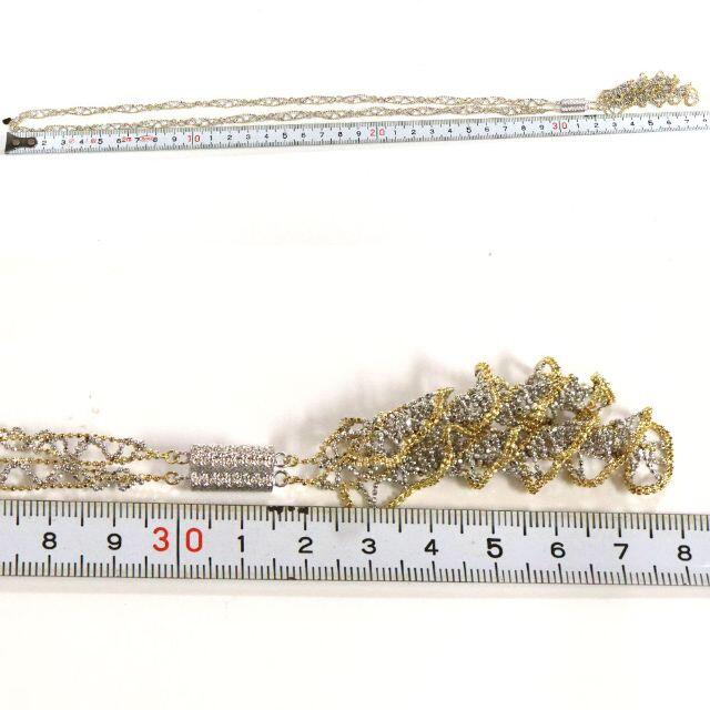 レディースK18WG/YGボールチェーンネックレス 25.8g 60cm