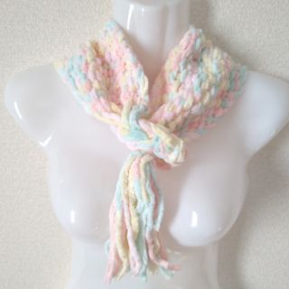 普Handmade Muffler Rosy MIX Design(マフラー/ストール)