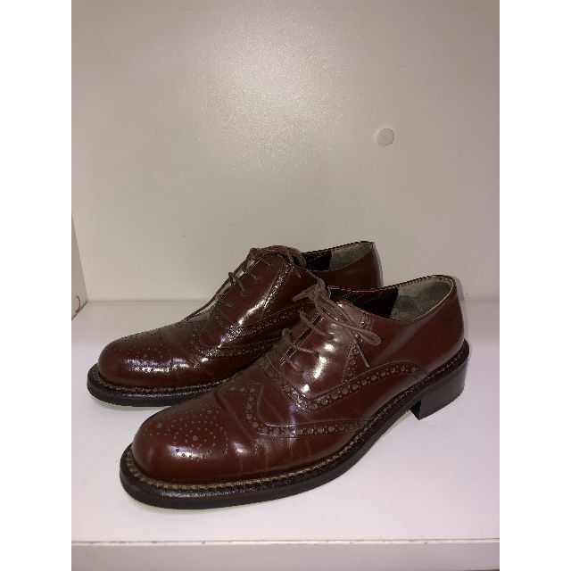 010201● MaxMara レザー ウィングチップ シューズ 37