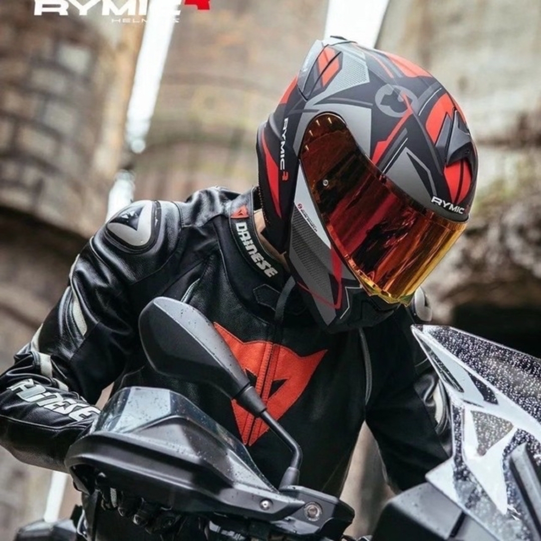 高品質システムヘルメット　ダブルレンズ　バイクヘルメットDOT認証　フルフェイス