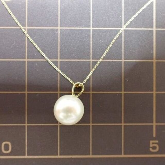 ☆新品・未使用品☆パールネックレス K18 直径約8.7mm 真珠ネックレス
