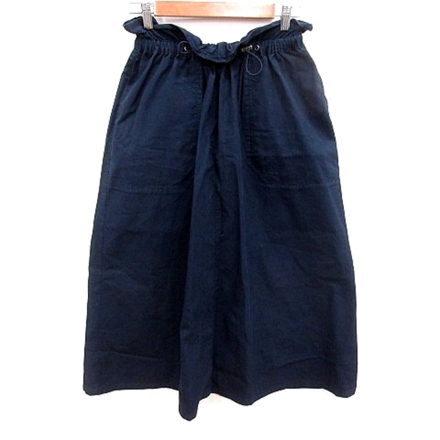 coen(コーエン)のコーエン coen スカート フレア ロング 麻混 リネン混 M 紺  レディースのスカート(ロングスカート)の商品写真