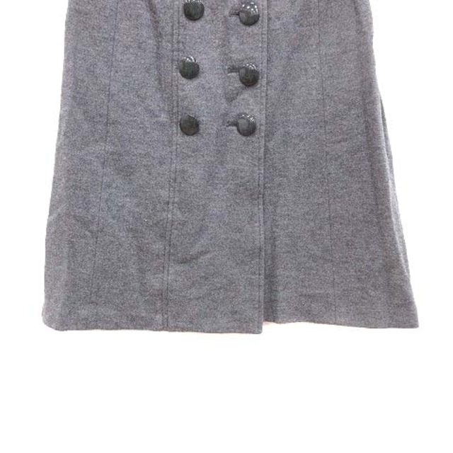 ROPE’(ロペ)のロペ ROPE 台形スカート ひざ丈 ボタン ウール 9 グレー /CT レディースのスカート(ひざ丈スカート)の商品写真