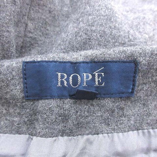 ROPE’(ロペ)のロペ ROPE 台形スカート ひざ丈 ボタン ウール 9 グレー /CT レディースのスカート(ひざ丈スカート)の商品写真