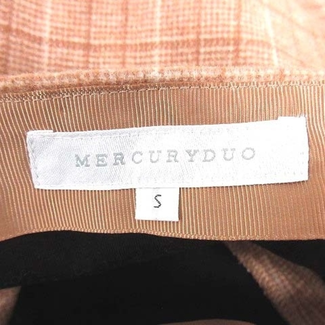 MERCURYDUO(マーキュリーデュオ)のマーキュリーデュオ 台形スカート ミニ チェック ウール S ベージュ レディースのスカート(ミニスカート)の商品写真