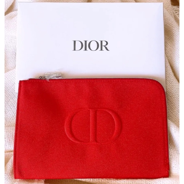 新品未使用 Dior ディオール ノベルティ ポーチ レッド smcint.com